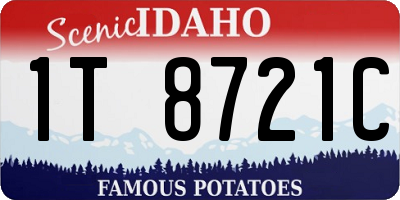 ID license plate 1T8721C