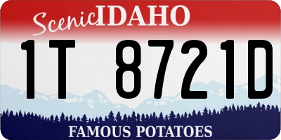 ID license plate 1T8721D
