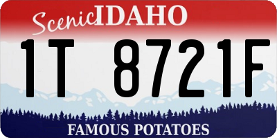 ID license plate 1T8721F