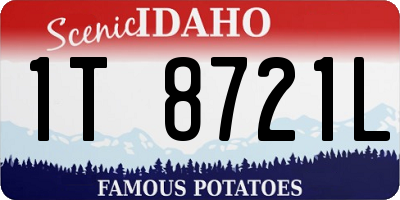 ID license plate 1T8721L