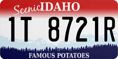ID license plate 1T8721R