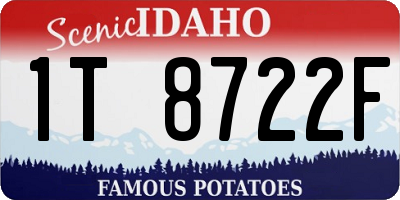 ID license plate 1T8722F