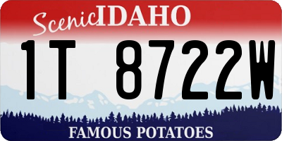 ID license plate 1T8722W