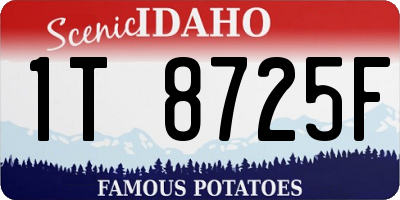 ID license plate 1T8725F