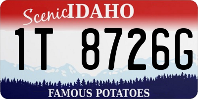 ID license plate 1T8726G