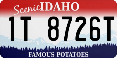 ID license plate 1T8726T