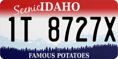 ID license plate 1T8727X