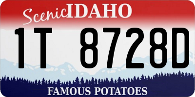 ID license plate 1T8728D