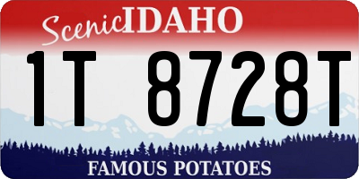 ID license plate 1T8728T