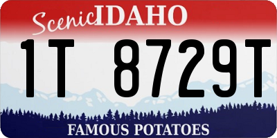 ID license plate 1T8729T