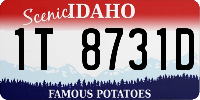ID license plate 1T8731D