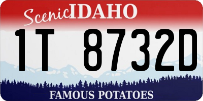 ID license plate 1T8732D
