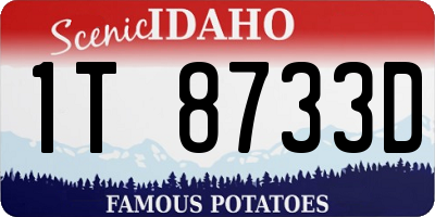 ID license plate 1T8733D
