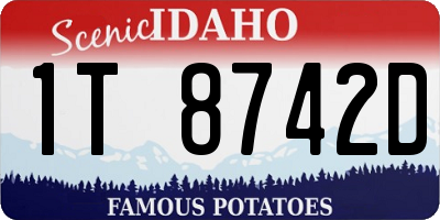 ID license plate 1T8742D