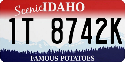 ID license plate 1T8742K