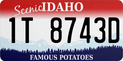 ID license plate 1T8743D