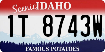 ID license plate 1T8743W