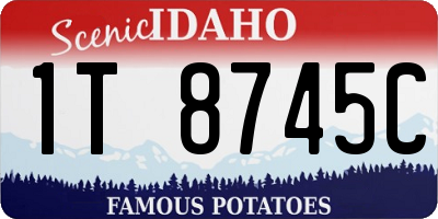 ID license plate 1T8745C