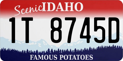 ID license plate 1T8745D