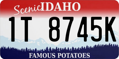 ID license plate 1T8745K