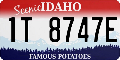 ID license plate 1T8747E