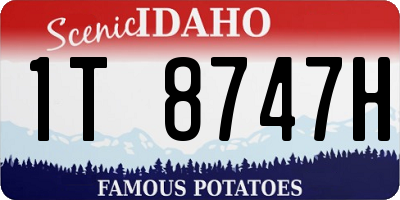 ID license plate 1T8747H