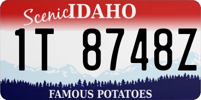 ID license plate 1T8748Z