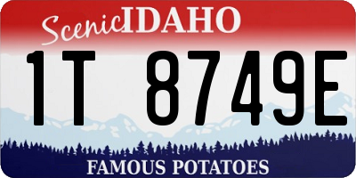 ID license plate 1T8749E
