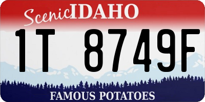 ID license plate 1T8749F
