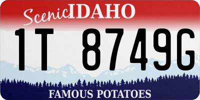 ID license plate 1T8749G