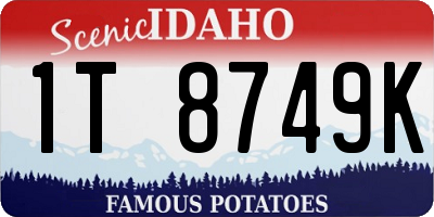 ID license plate 1T8749K