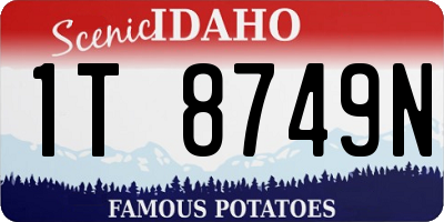 ID license plate 1T8749N
