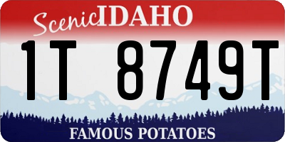 ID license plate 1T8749T