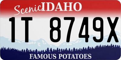 ID license plate 1T8749X