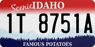 ID license plate 1T8751A
