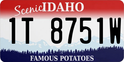 ID license plate 1T8751W