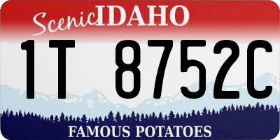 ID license plate 1T8752C