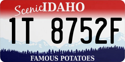 ID license plate 1T8752F
