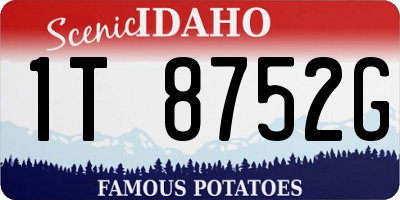 ID license plate 1T8752G