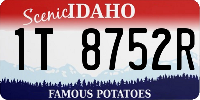 ID license plate 1T8752R