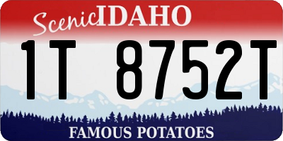 ID license plate 1T8752T
