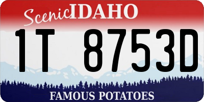 ID license plate 1T8753D