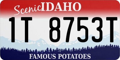 ID license plate 1T8753T