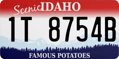 ID license plate 1T8754B