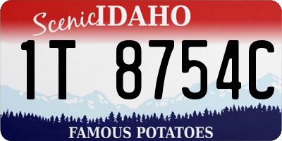 ID license plate 1T8754C
