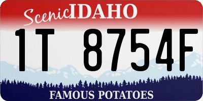 ID license plate 1T8754F