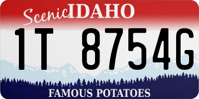 ID license plate 1T8754G