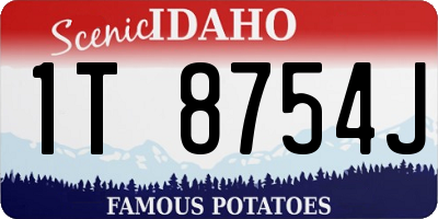 ID license plate 1T8754J