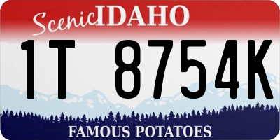 ID license plate 1T8754K