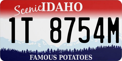ID license plate 1T8754M